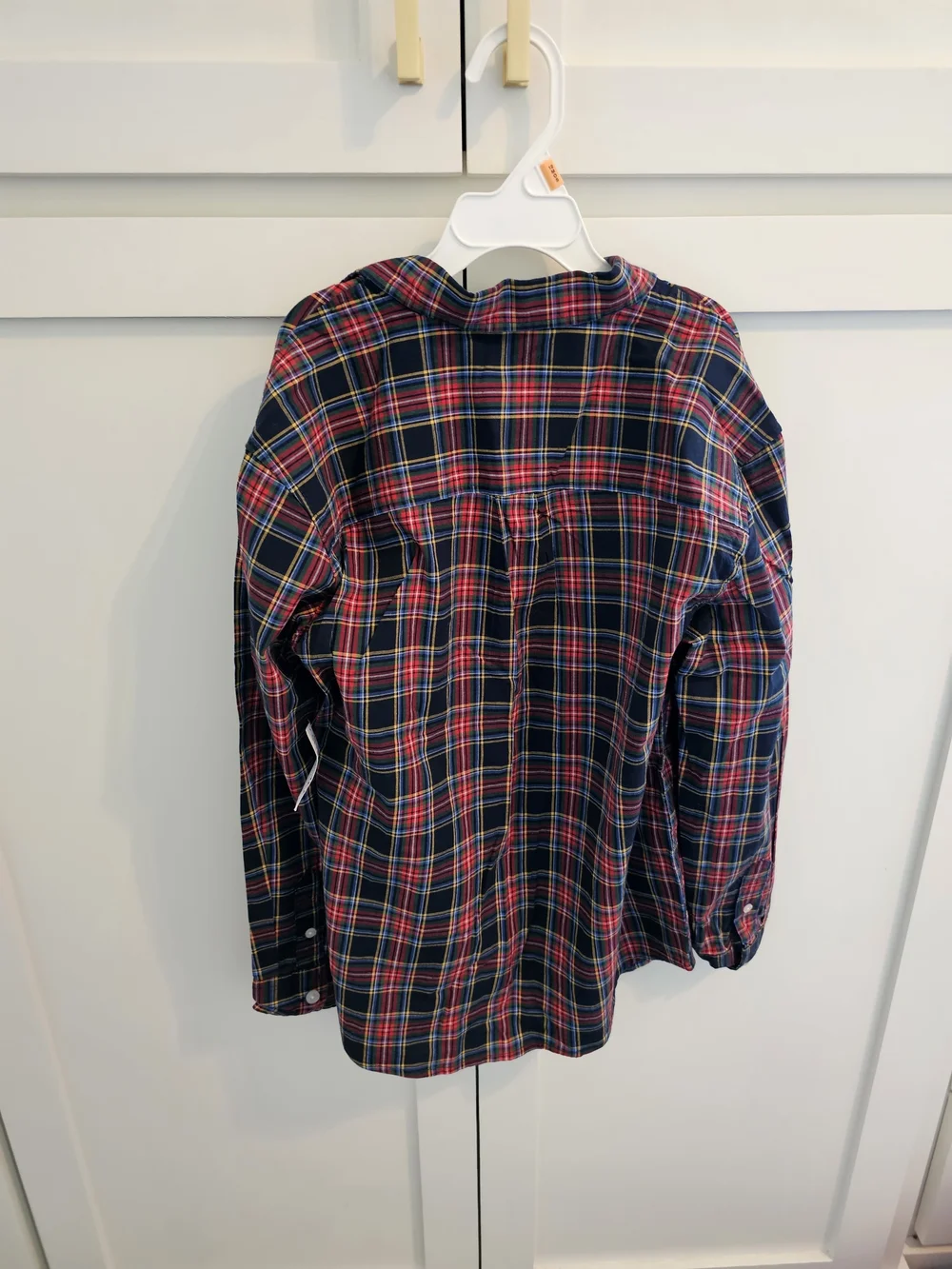 Old Navy Navy and Red Plaid Button-Down Shirt for Kids